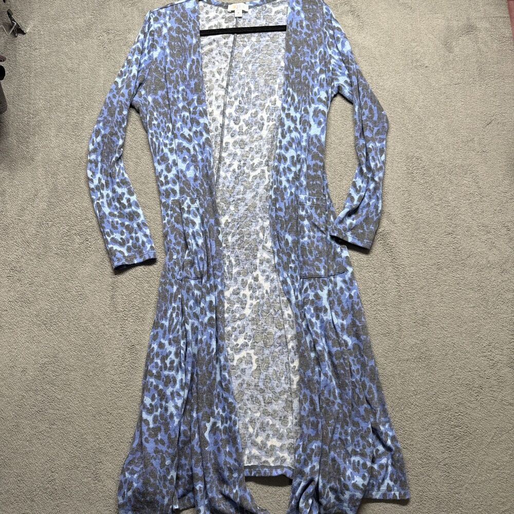 Women’s LuLaRoe Sarah Blue Black Leopard Size Medium EUC